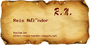 Reis Nándor névjegykártya